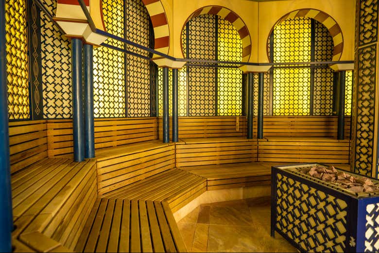 Você pode desfrutar das saunas